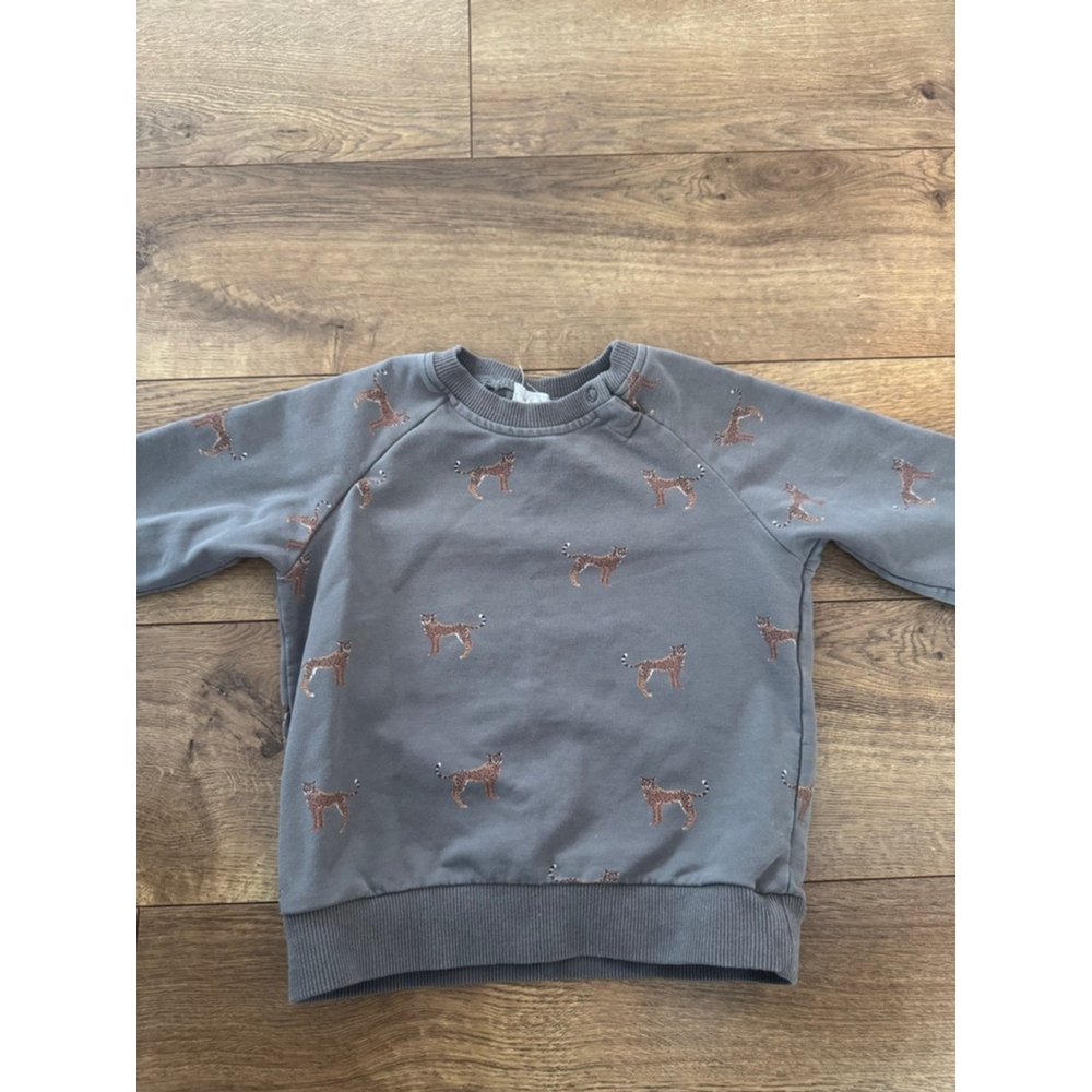 Baby Jamie Kay Sweatshirt 24 Months Gray Brown Leopard Print